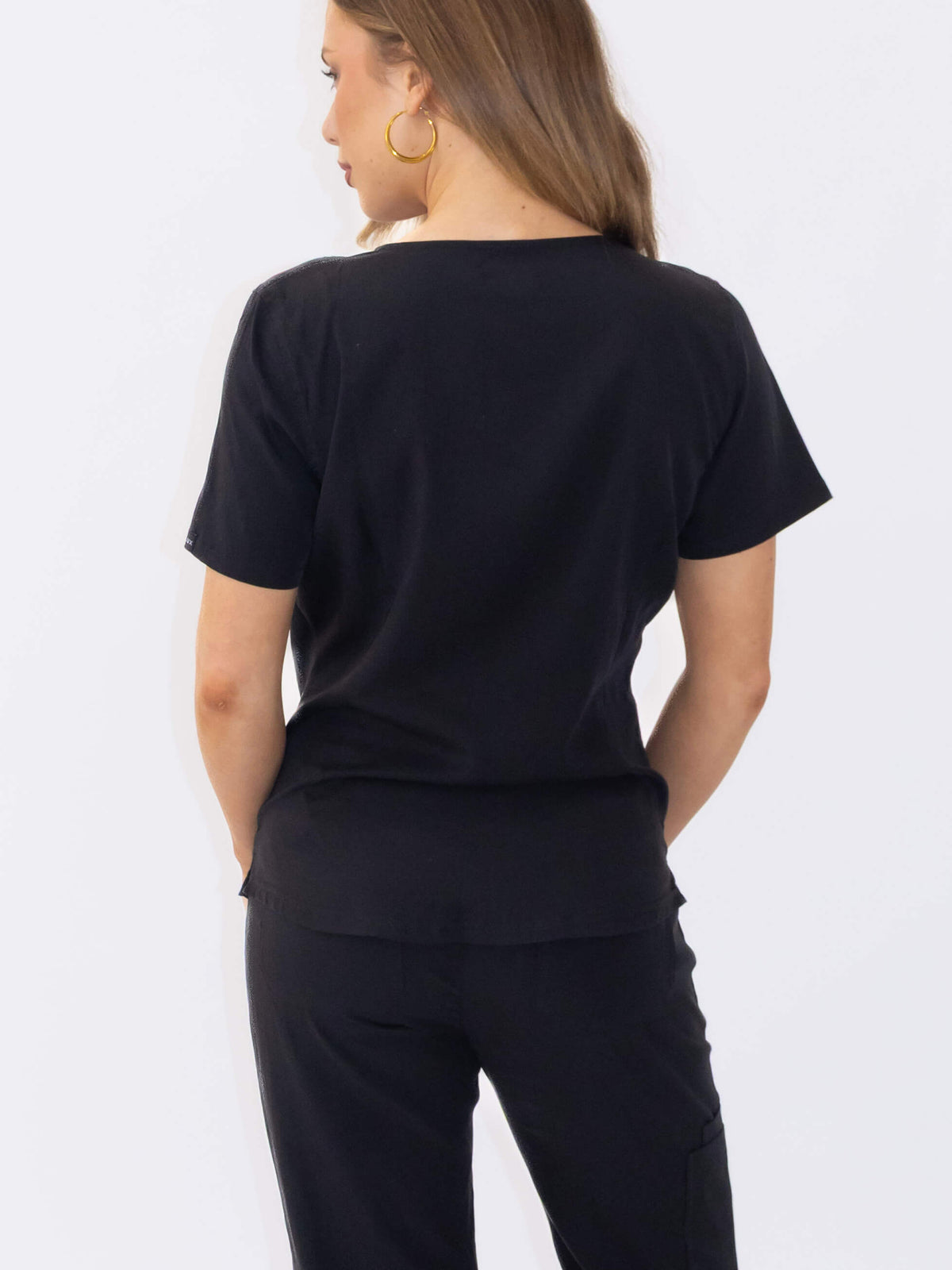 Women's Lyocell Scrub Top- Onyx Black | Medlux