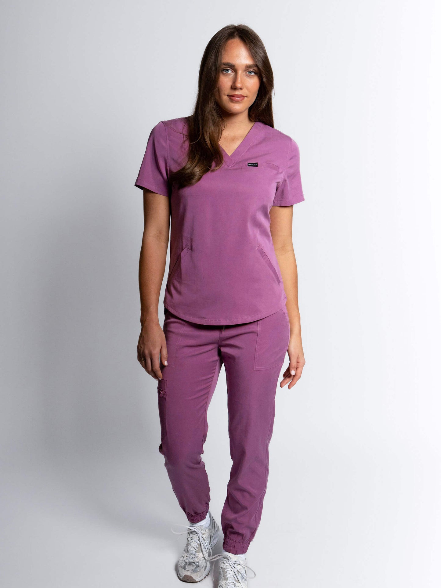 Mulberry Purple Three Pocket Scrub Top