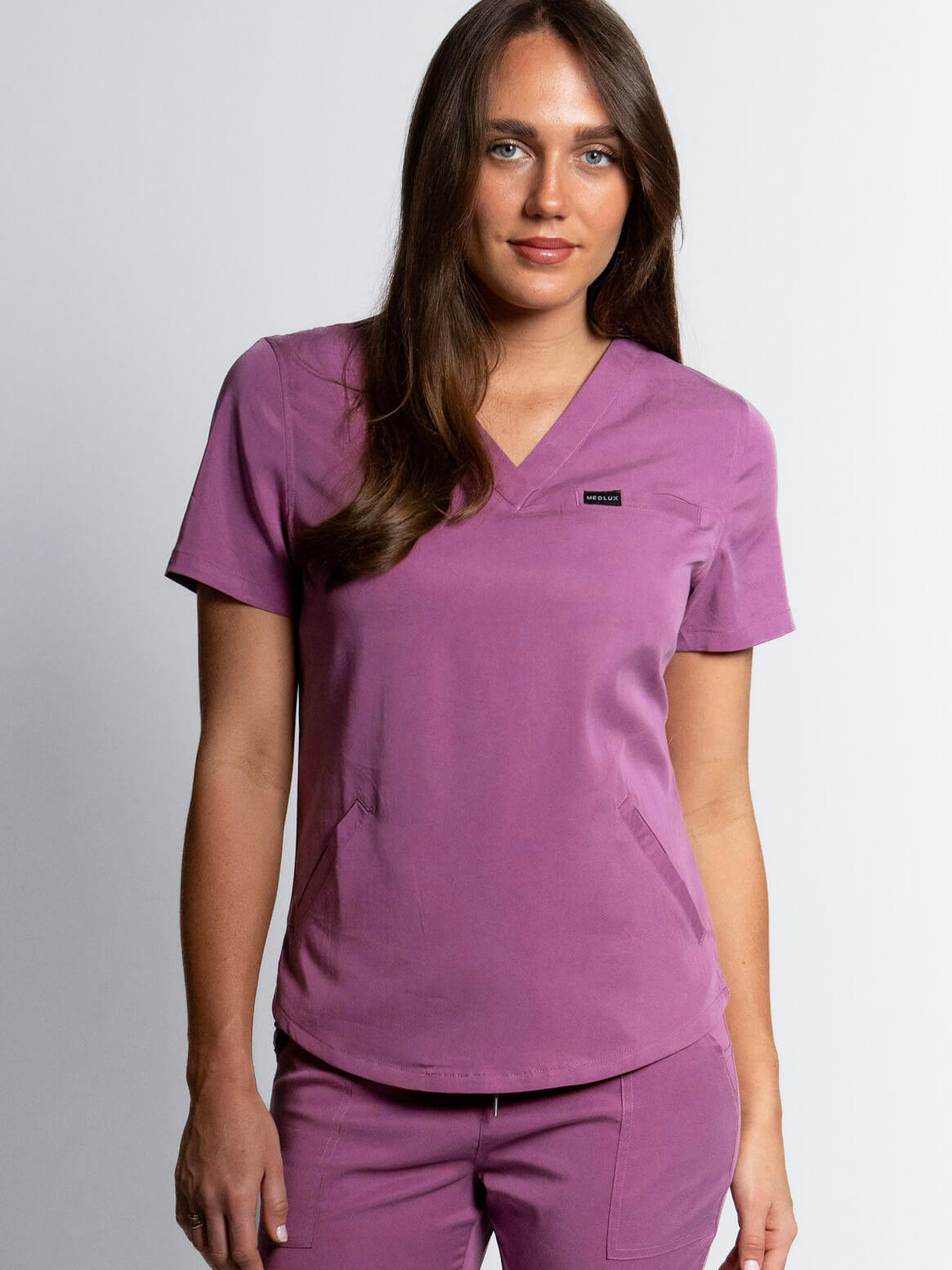 Mulberry Purple Three Pocket Scrub Top