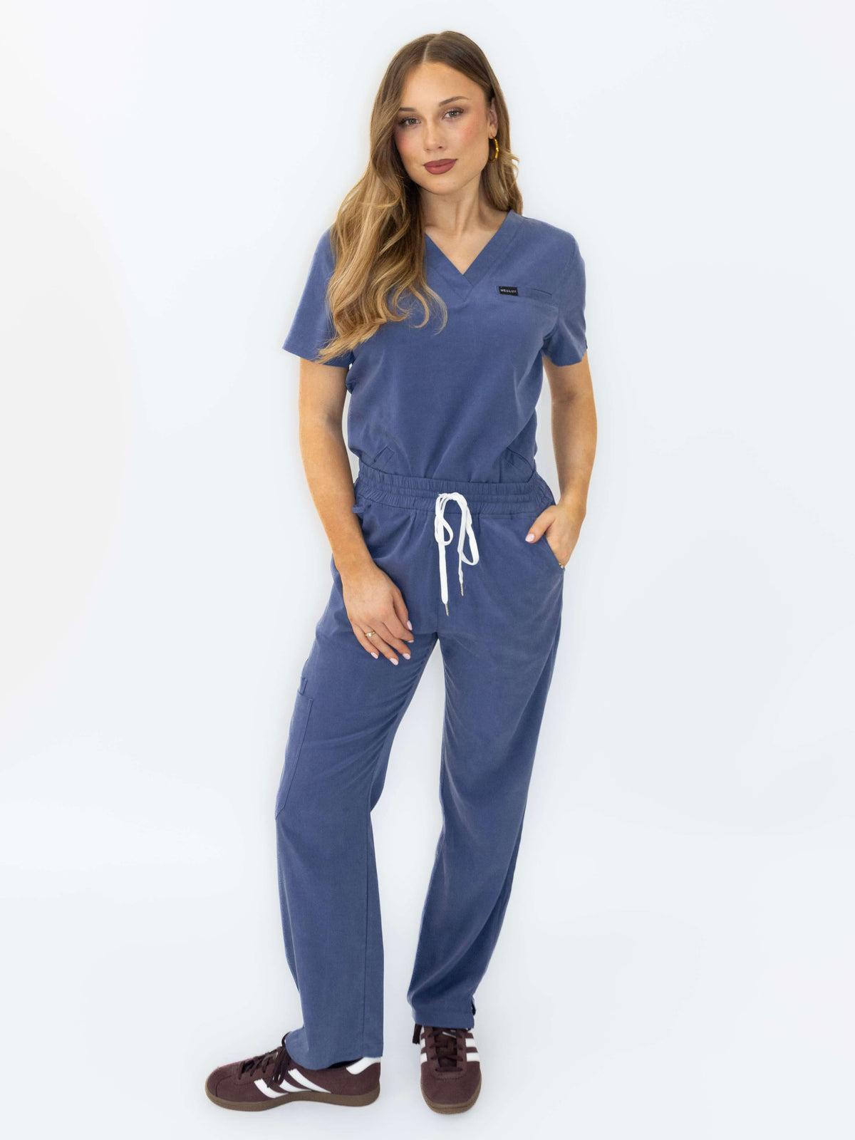 Women's Lyocell Straight Leg Scrub Pants- Slate Blue | Medlux
