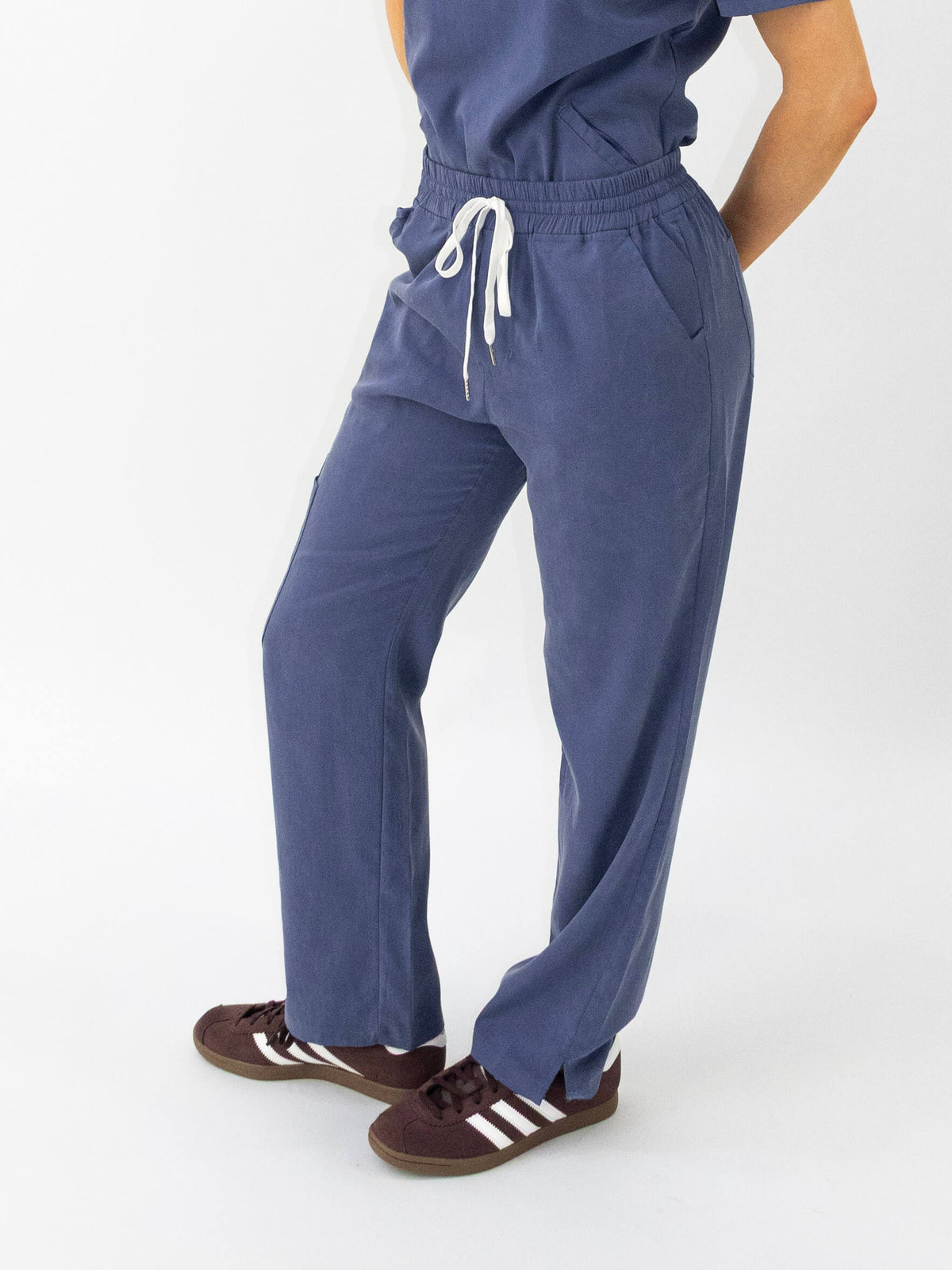 Women's Lyocell Straight Leg Scrub Pants- Slate Blue | Medlux