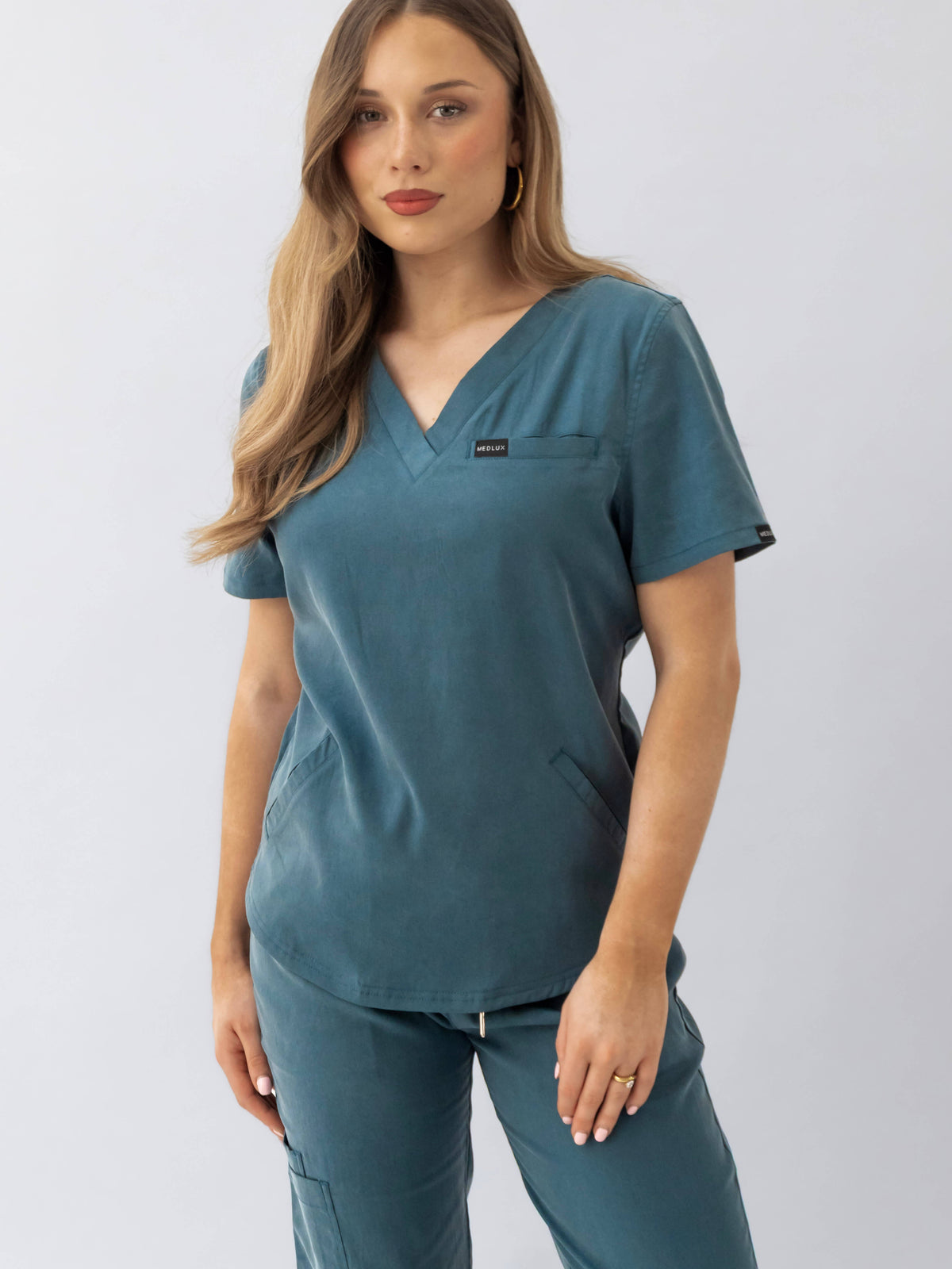 Women's Lyocell Scrub Top- Deep Teal | Medlux