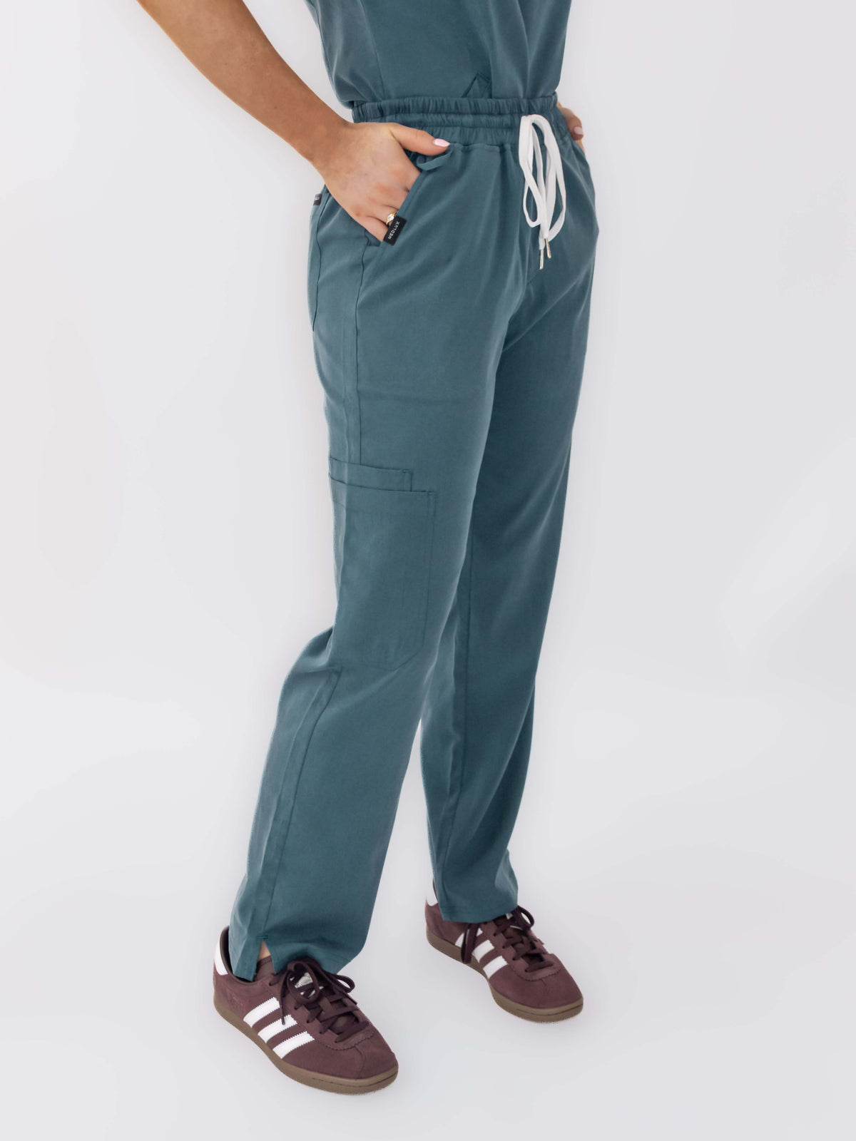 Women's Lyocell Straight Leg Scrub Pants- Deep Teal | Medlux