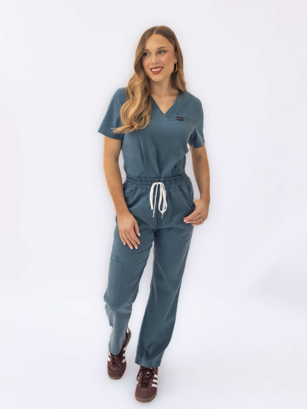 Women's Lyocell Straight Leg Scrub Pants- Deep Teal | Medlux