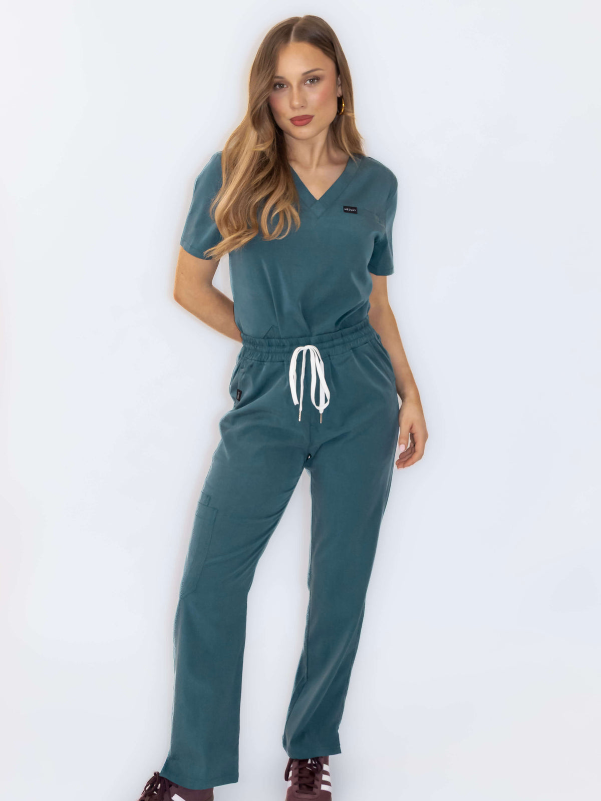 Women's Lyocell Straight Leg Scrub Pants- Deep Teal | Medlux
